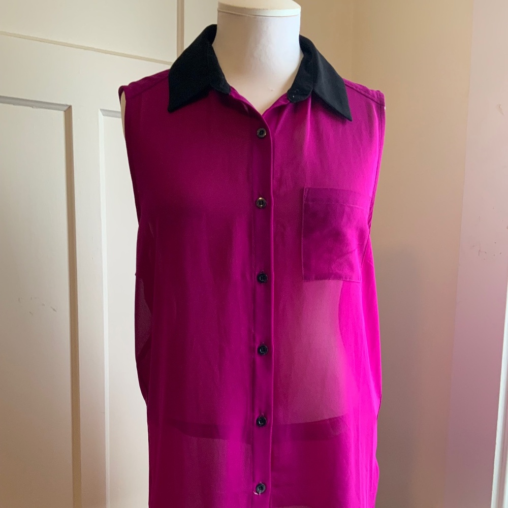 Women Purple sleeveless dressy blouse - L SIZE - Forever 21